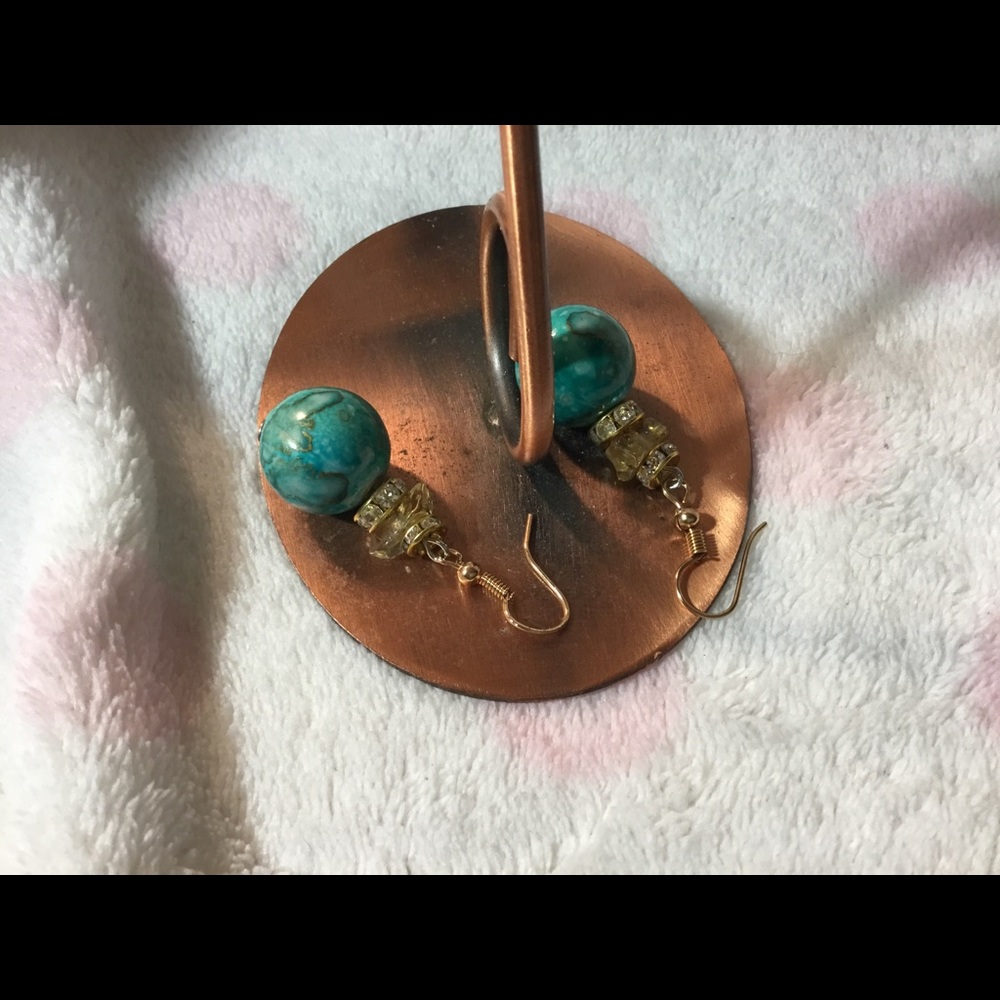 SOLD! Citrine World Crystal Dangle Earrings - Picture 3 of 8